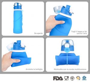 Bottiglia pieghevole in silicone
