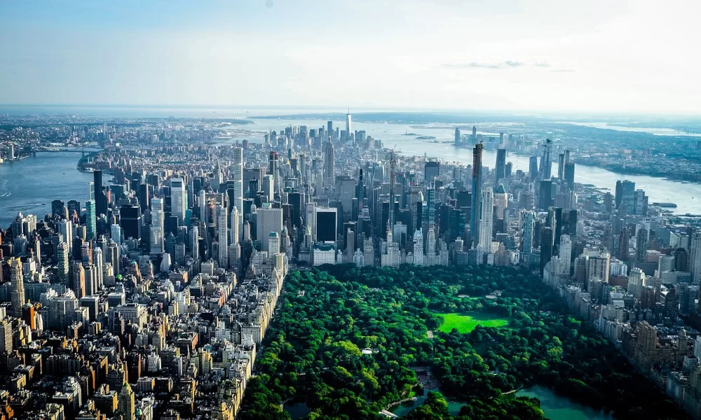 Vista dall'alto di parte del Central Park a New York