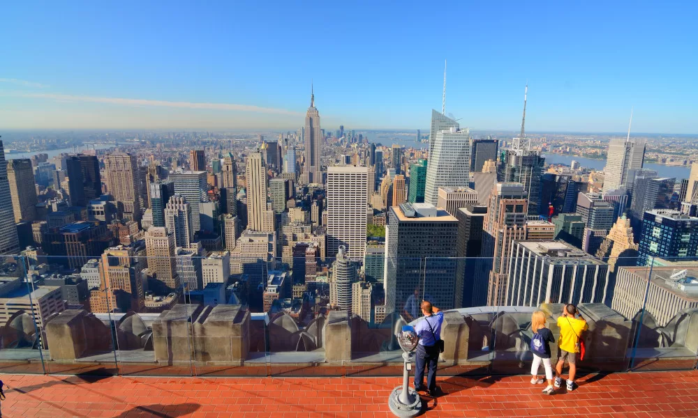 Vista di New York dalla piattaforma di osservazione del Top of the Rock sul Rockefeller Center